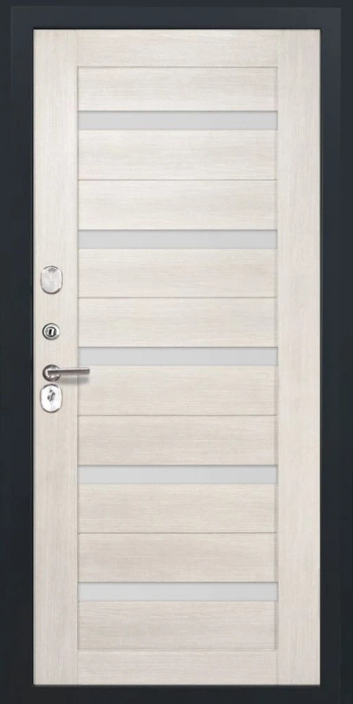 Входная дверь ДвериПРО Термо серебро СБ-1 (ст. белое, 16мм, Беленый дуб) DPRO226371 внутренняя сторона